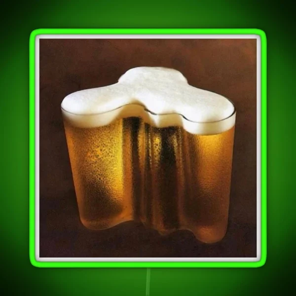 Littala Aalto Vase With Beer In It RGB Neon Sign