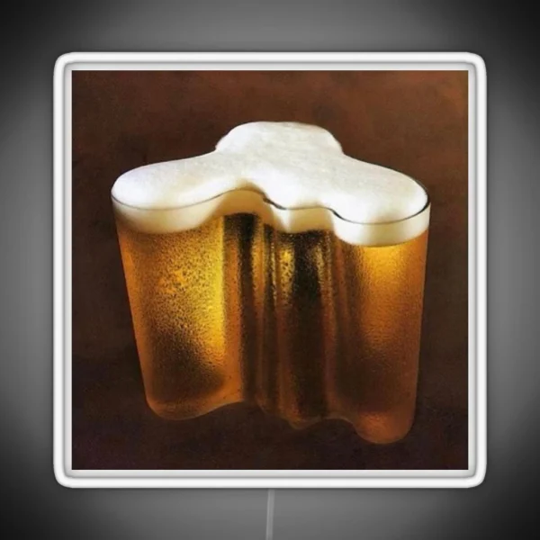 Littala Aalto Vase With Beer In It RGB Neon Sign