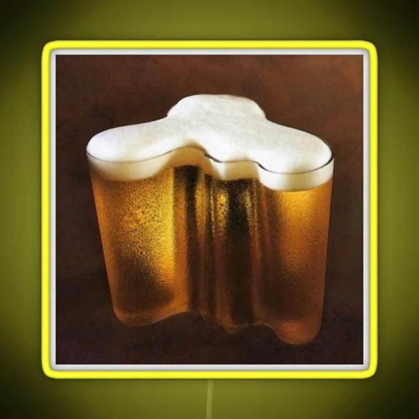 Littala Aalto Vase With Beer In It RGB Neon Sign