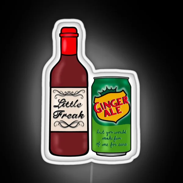 Little Freak Red Wine And Ginger Ale RGB Neon Sign