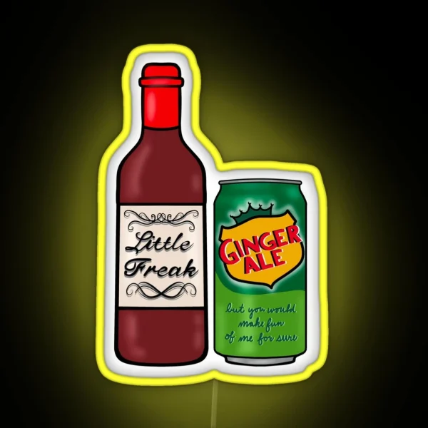 Little Freak Red Wine And Ginger Ale RGB Neon Sign