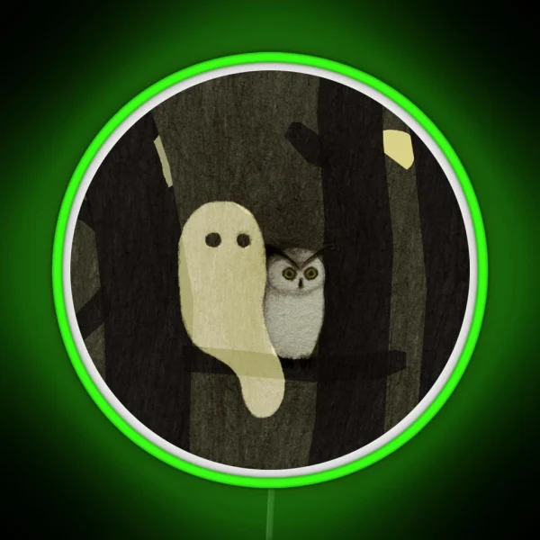 Little Ghost And Owl RGB Neon Sign