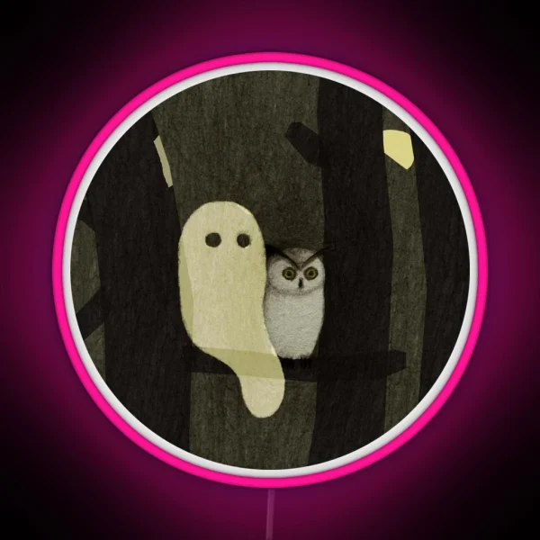 Little Ghost And Owl RGB Neon Sign