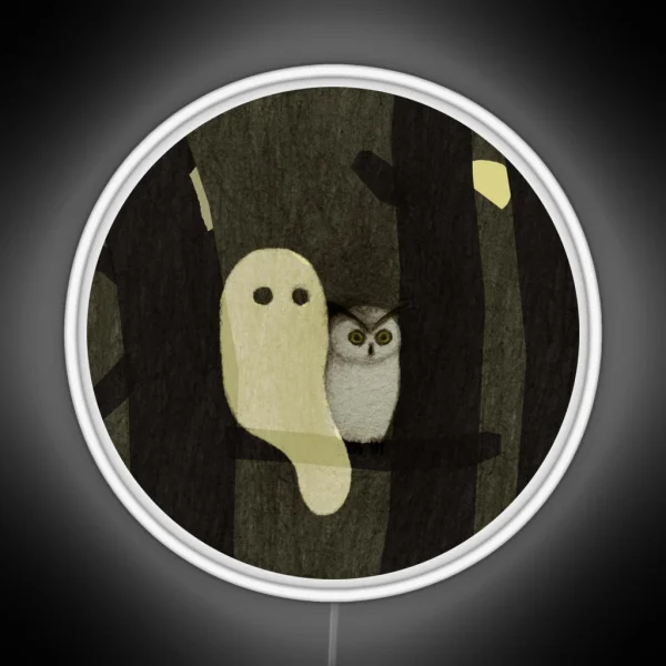 Little Ghost And Owl RGB Neon Sign
