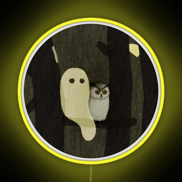 Little Ghost And Owl RGB Neon Sign