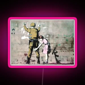 Little Girl Frisking A Soldier RGB Neon Sign