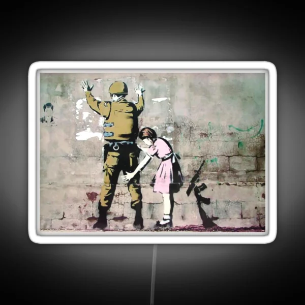 Little Girl Frisking A Soldier RGB Neon Sign