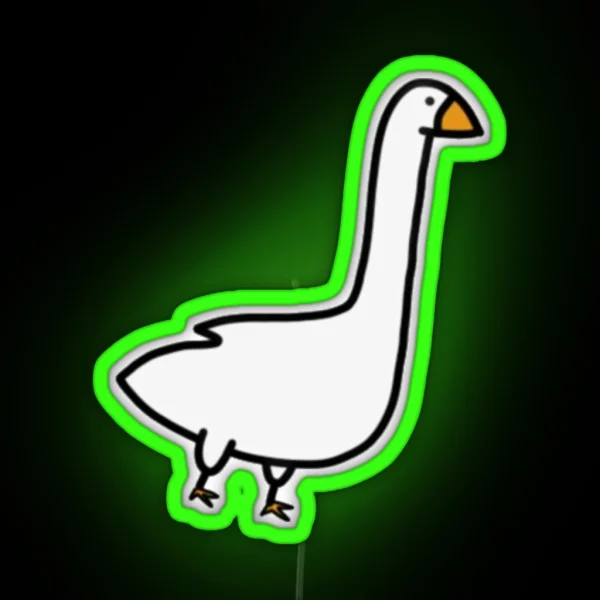 Little Goose Doodle RGB Neon Sign