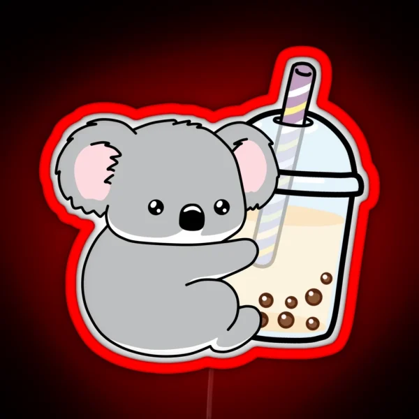 Little Koala Loves Boba RGB Neon Sign