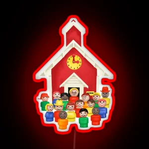 Little People Schoolhouse Class Picture RGB Neon Sign