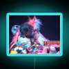 Vibrant Live Caboose Reaction sign with colorful LED neon lights.