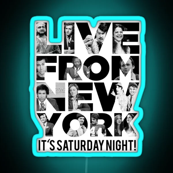 Live From New York Saturday Night Live Early Cast RGB Neon Sign