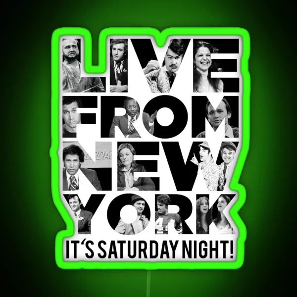 Live From New York Saturday Night Live Early Cast RGB Neon Sign