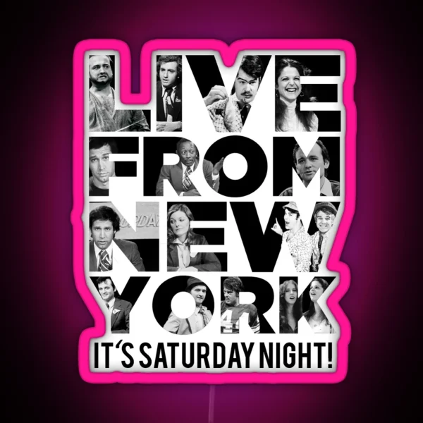 Live From New York Saturday Night Live Early Cast RGB Neon Sign