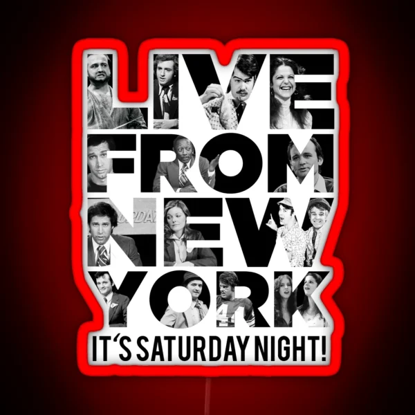 Live From New York Saturday Night Live Early Cast RGB Neon Sign