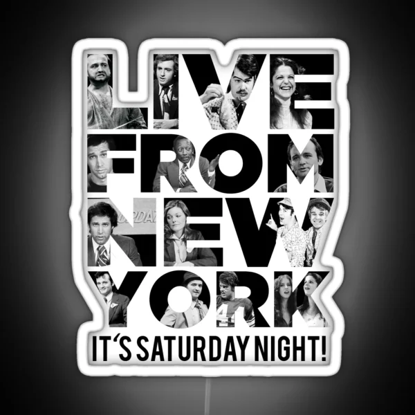 Live From New York Saturday Night Live Early Cast RGB Neon Sign