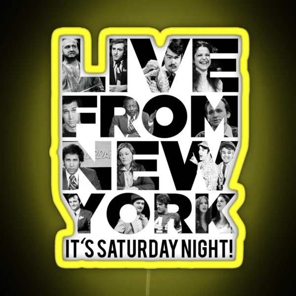 Live From New York Saturday Night Live Early Cast RGB Neon Sign