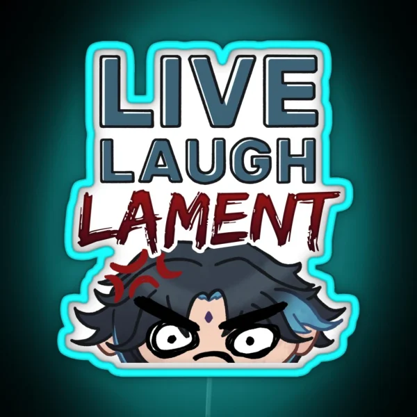 Live Laugh Lament Xiao Genshin Impact RGB Neon Sign