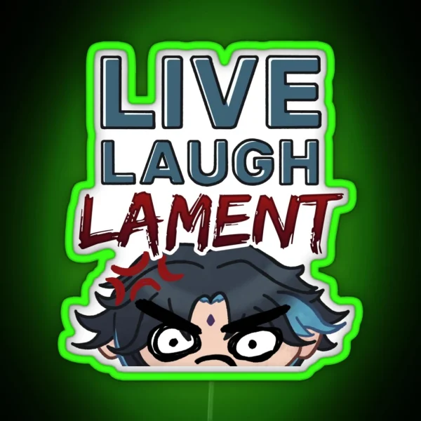 Live Laugh Lament Xiao Genshin Impact RGB Neon Sign