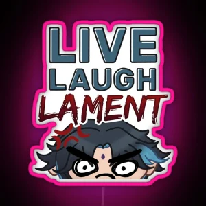 Live Laugh Lament Xiao Genshin Impact RGB Neon Sign