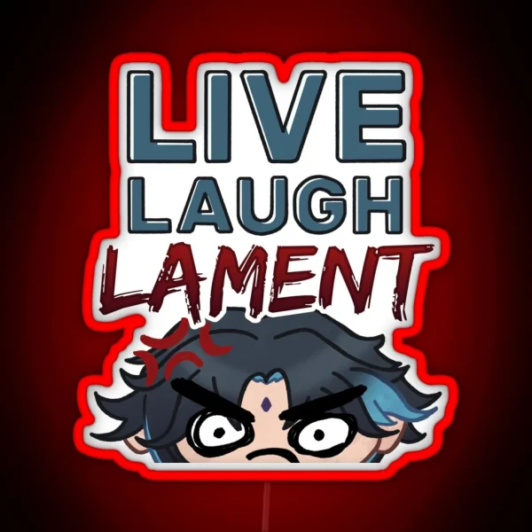 Live Laugh Lament Xiao Genshin Impact RGB Neon Sign