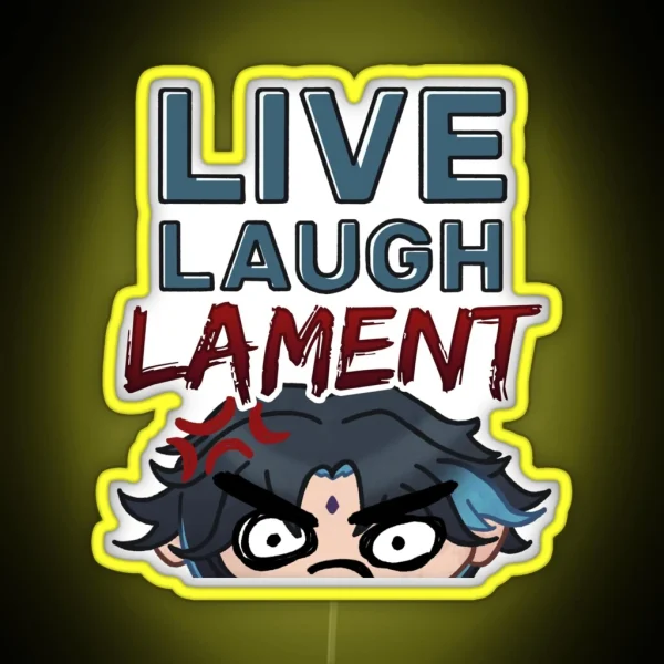 Live Laugh Lament Xiao Genshin Impact RGB Neon Sign