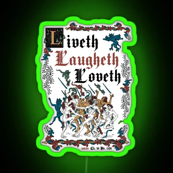 Live Laugh Love Medieval Style Funny Retro Vintage RGB Neon Sign