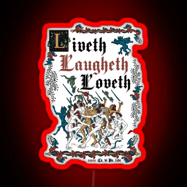 Live Laugh Love Medieval Style Funny Retro Vintage RGB Neon Sign