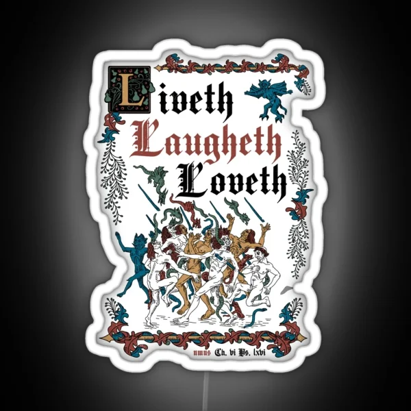 Live Laugh Love Medieval Style Funny Retro Vintage RGB Neon Sign