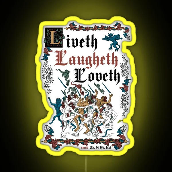 Live Laugh Love Medieval Style Funny Retro Vintage RGB Neon Sign