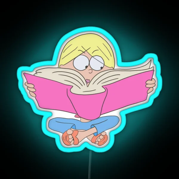 Lizzie Mcguire Reading Cartoon RGB Neon Sign