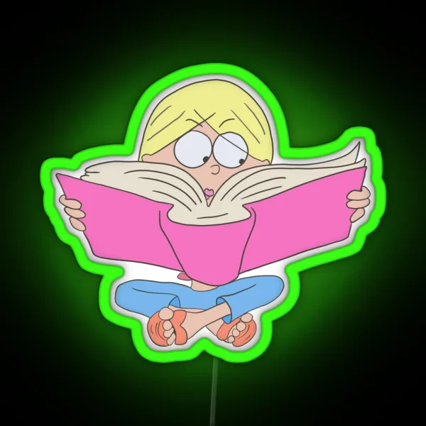 Lizzie Mcguire Reading Cartoon RGB Neon Sign