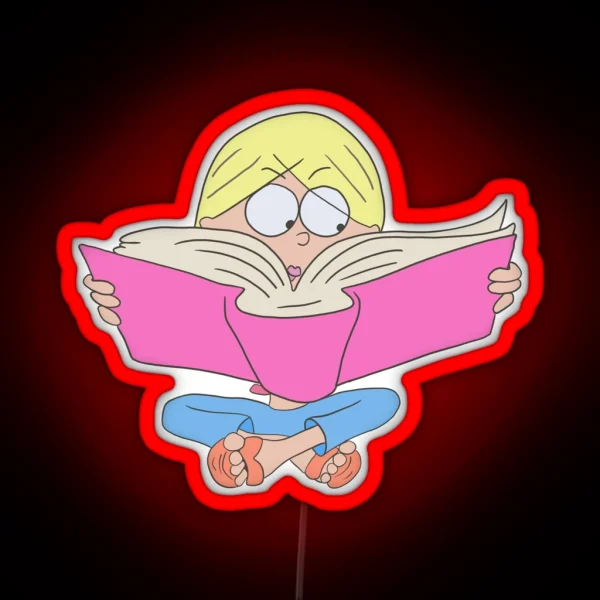 Lizzie Mcguire Reading Cartoon RGB Neon Sign