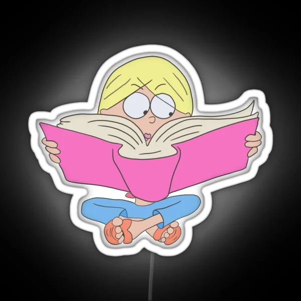 Lizzie Mcguire Reading Cartoon RGB Neon Sign