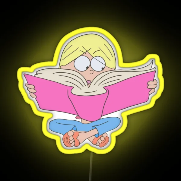 Lizzie Mcguire Reading Cartoon RGB Neon Sign