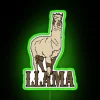 Vibrant llama neon light decoration with colorful RGB LED glow