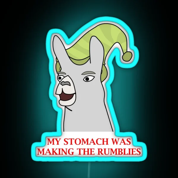 Llamas With Hats My Stomach Was Making The RGB Neon Sign