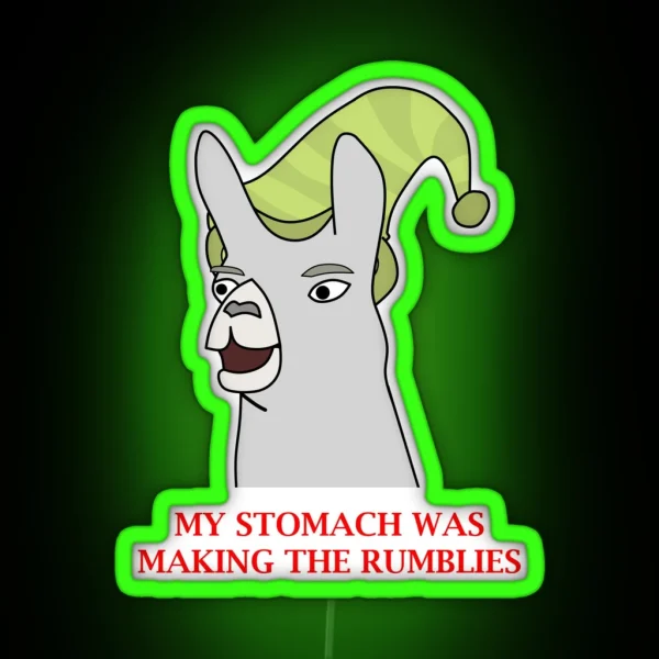 Llamas With Hats My Stomach Was Making The RGB Neon Sign
