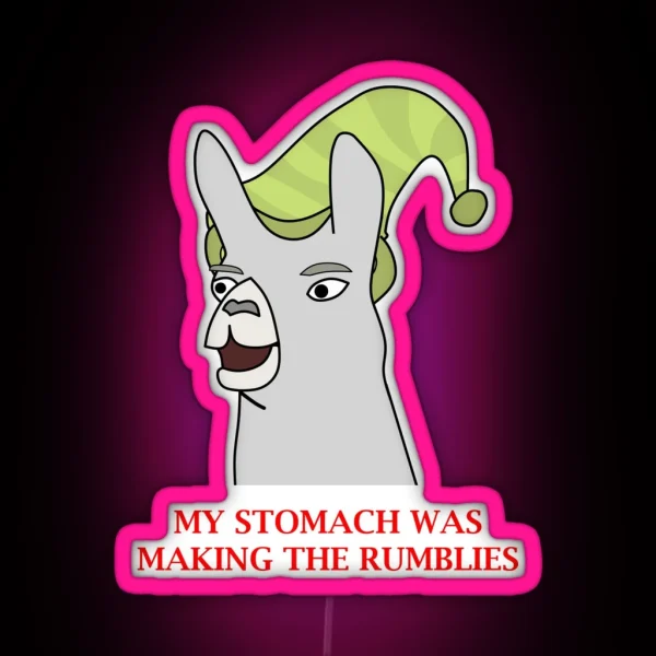 Llamas With Hats My Stomach Was Making The RGB Neon Sign