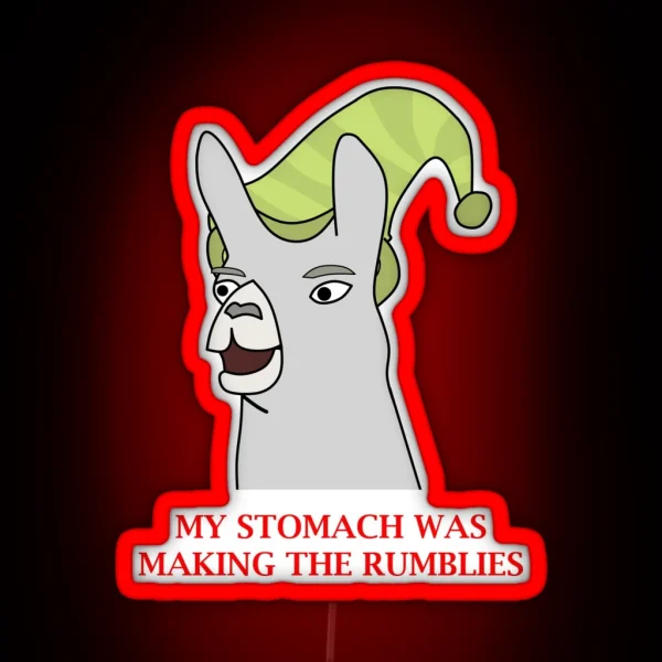 Llamas With Hats My Stomach Was Making The RGB Neon Sign