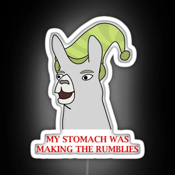Llamas With Hats My Stomach Was Making The RGB Neon Sign