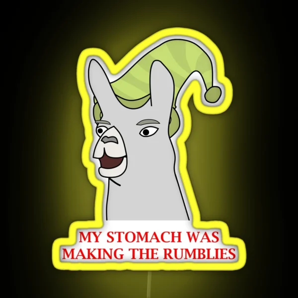 Llamas With Hats My Stomach Was Making The RGB Neon Sign