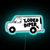 Retro-themed loded diper van inspired neon sign for any home.