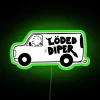 Eye-catching Loded Diper Van Neon Sign with Color-Changing RGB Lighting