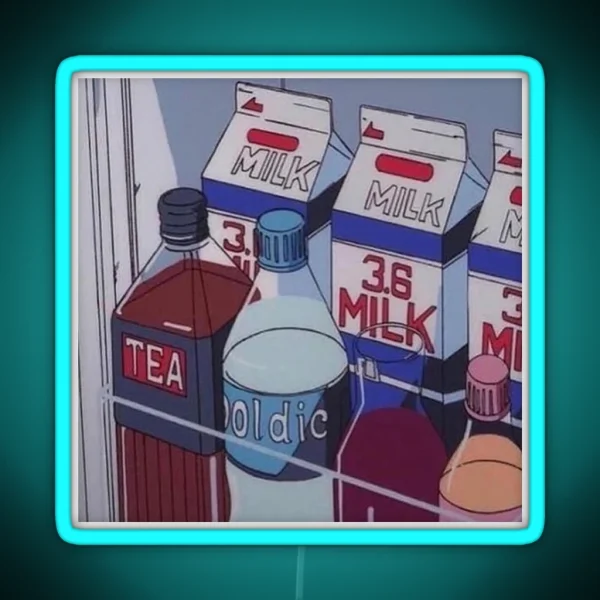 Lofi Anime Art Milk RGB Neon Sign