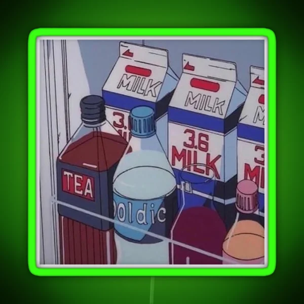Lofi Anime Art Milk RGB Neon Sign