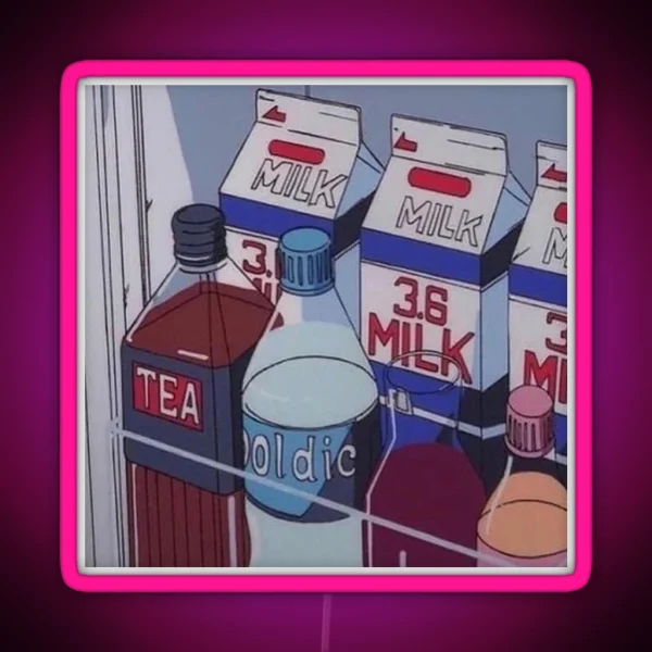 Lofi Anime Art Milk RGB Neon Sign