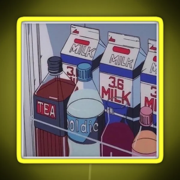 Lofi Anime Art Milk RGB Neon Sign