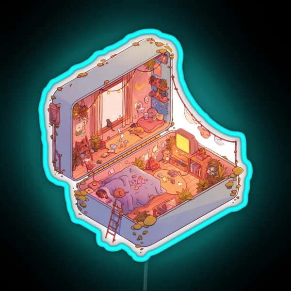 Lofi Box House Aesthetic RGB Neon Sign