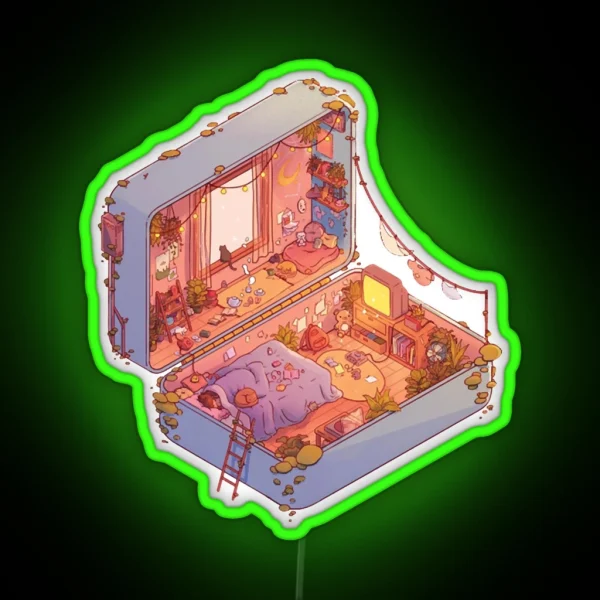 Lofi Box House Aesthetic RGB Neon Sign